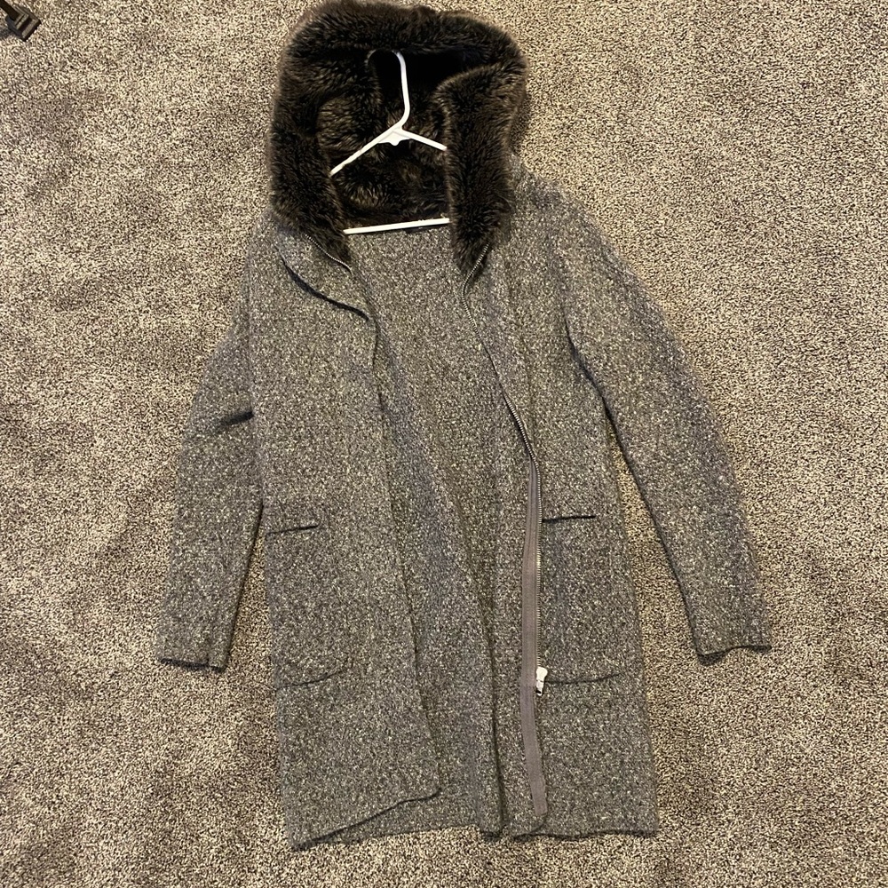 Long Zara jacket with fur hood